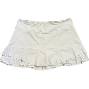Denise Cronwall women’s white tiered tennis skort, XL